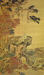 Enjoying Autumn in Woods,  Chinese paintings, Yang Yi