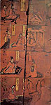 Lacquer portrait painting of heroines and heros(Northern Wei)