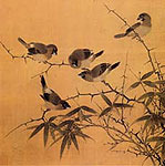 Bamboo and birds, chinese paintings